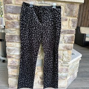 Harold’s size 12 velvet texture leopard pants